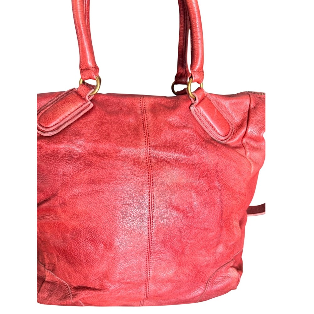 Liebeskind Berlin Anny Fire Red Leather Multi Pocket Satchel Crossbody Bag y2k - Picture 2 of 16